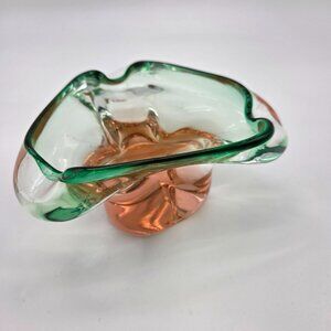 Bohemian Sommerso Watermelon Art Glass Ashtray